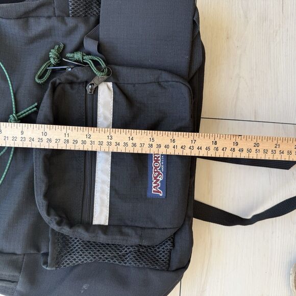 Vintage Jansport 1990s Multi Pocket Black Backpack USA Geometric Pattern - Picture 11 of 11